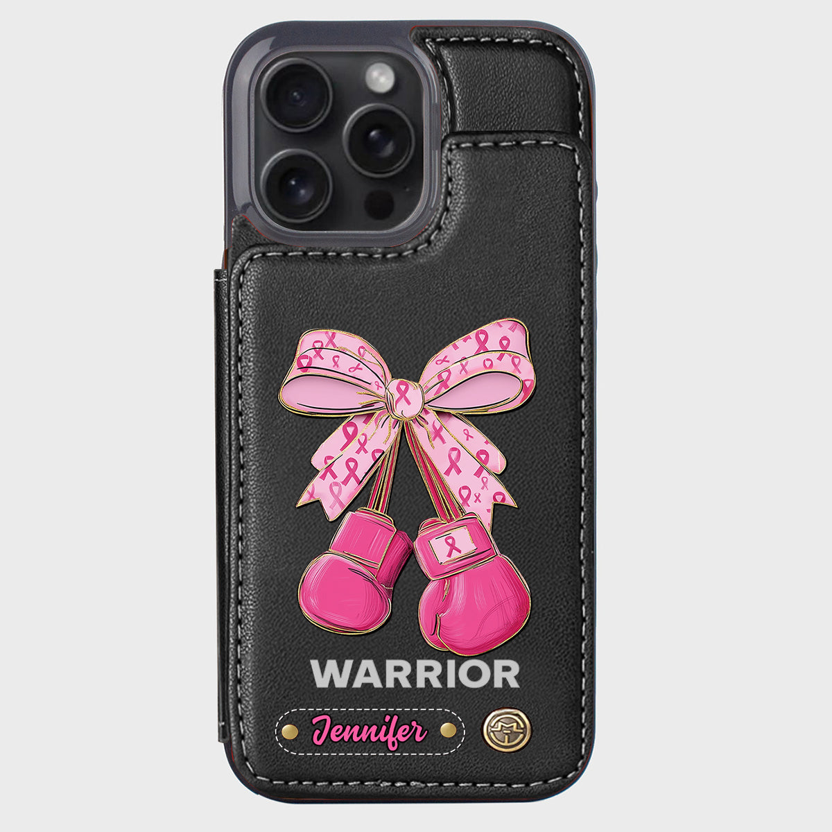 Warrior - Personalized Breast Cancer Awareness Wallet Phone Case