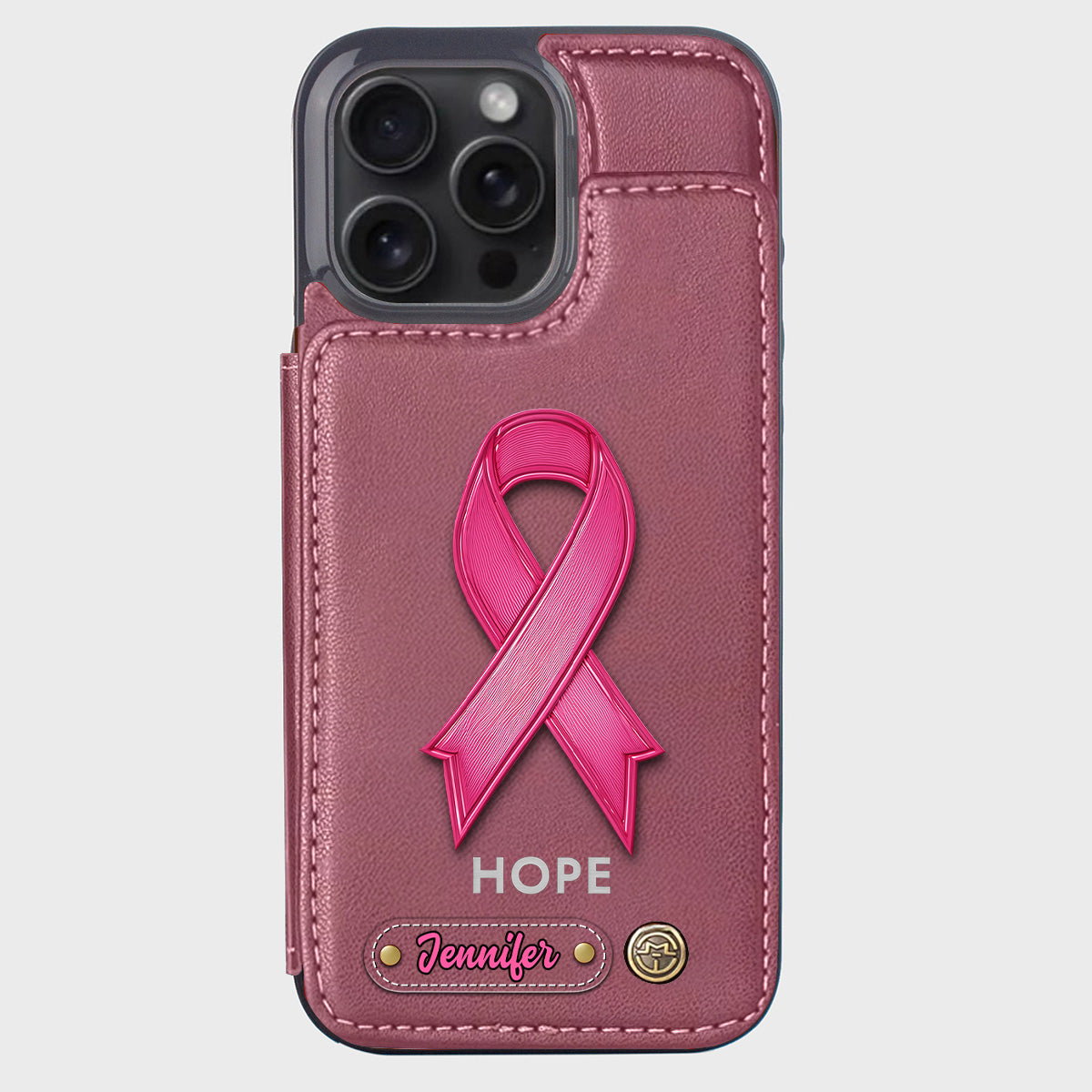 Hope - Personalized Breast Cancer Awareness Wallet Phone Case