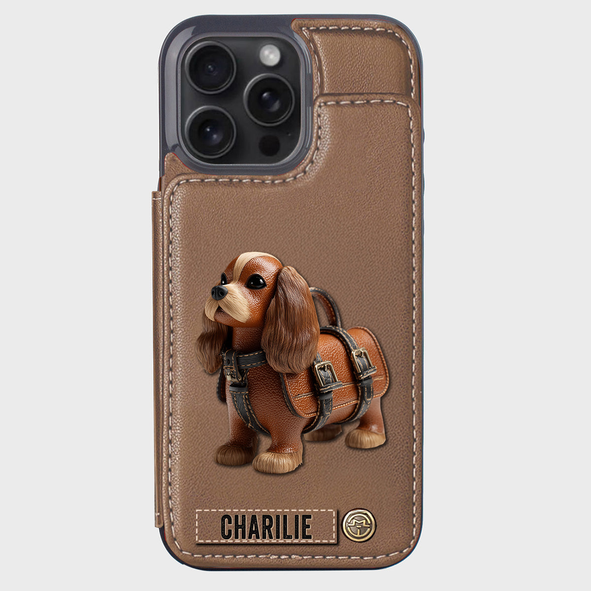 Cute Cavalier King Charles Spaniel - Personalized Dog Wallet Phone Case