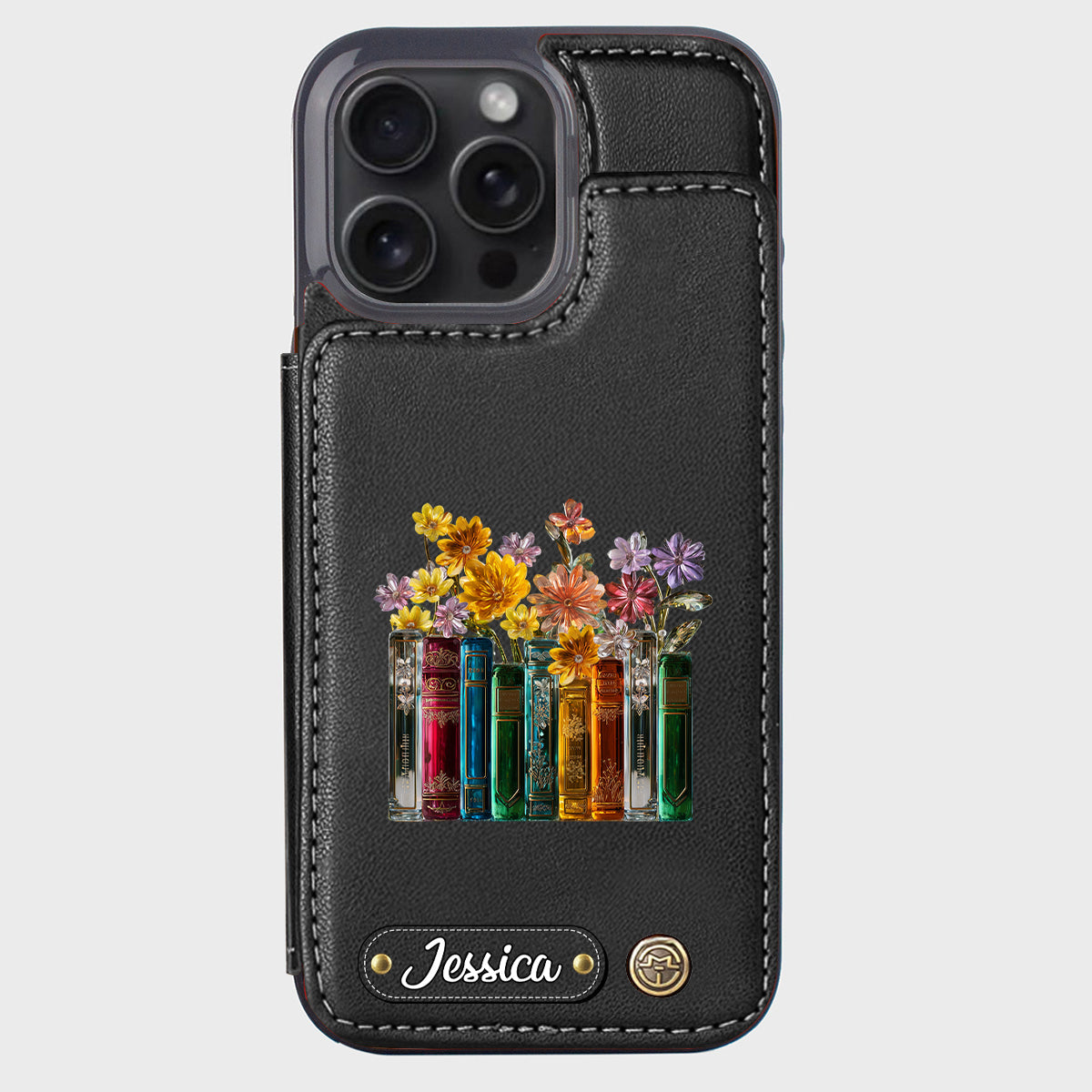 Books And Flowers - Personalized Book Wallet Phone Case