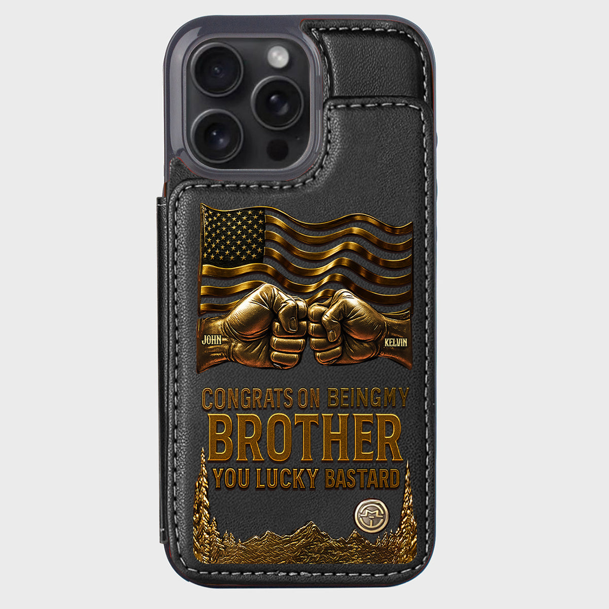 Congrat On Being My Brother - Personalized Sibling Wallet Phone Case