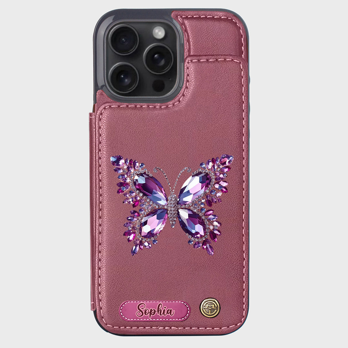 Beautiful Butterfly - Personalized Butterfly Wallet Phone Case