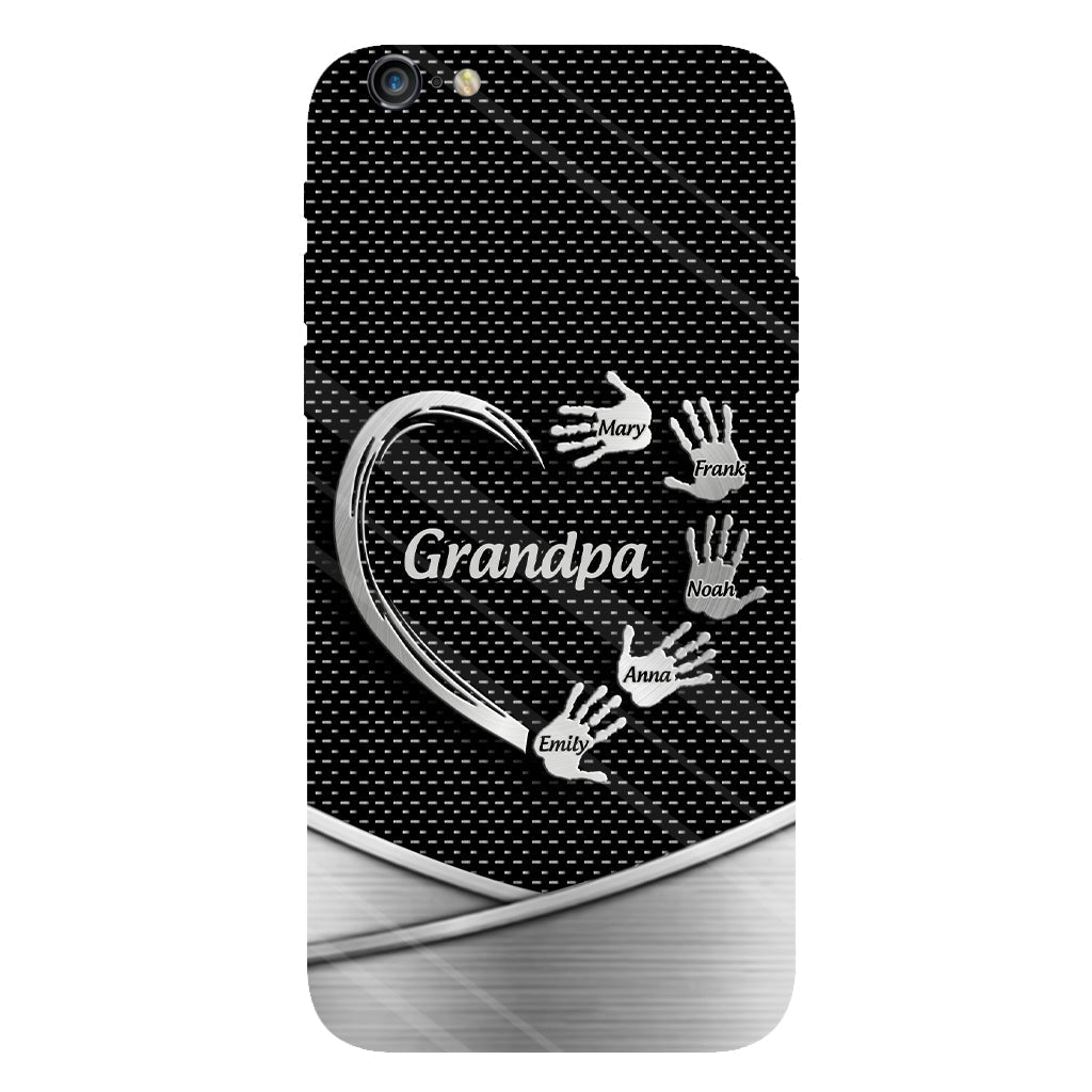 Grandpa Dad Kids Handprints - Personalized Father Full Print Phone Case