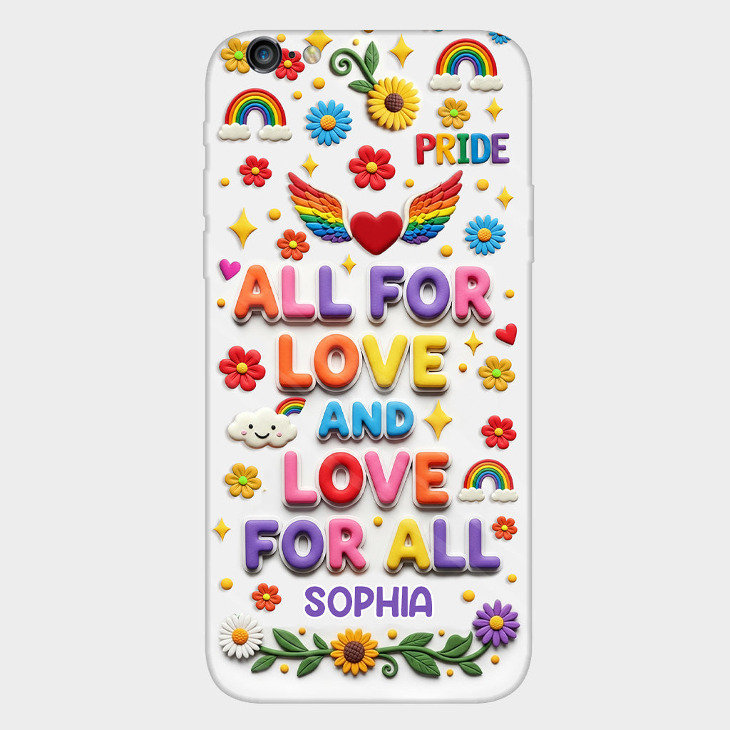 All For Love And Love For All - Personalized LGBT Support Full Print Phone Case