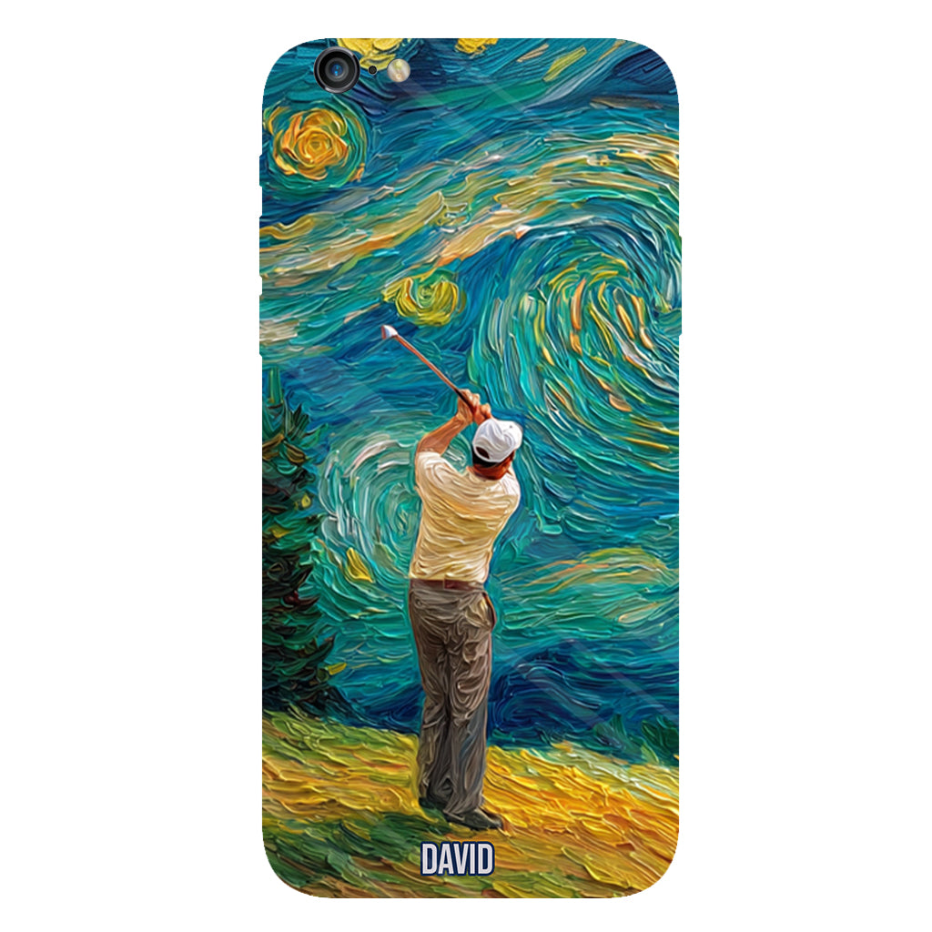 Golfing Under Starry Night - Personalized Golf Full Print Phone Case
