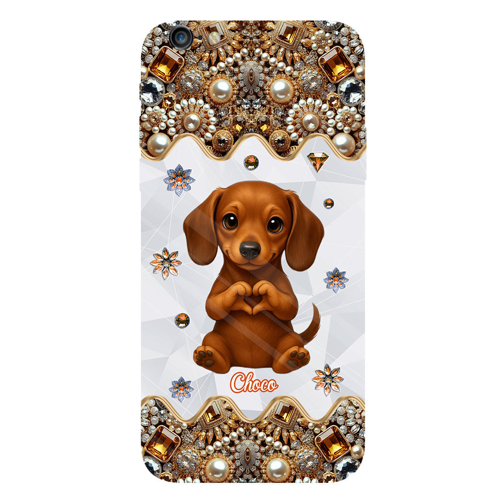 Puppy/ Kitty Makes Heart Hands - Personalized Dog Full Print Phone Case