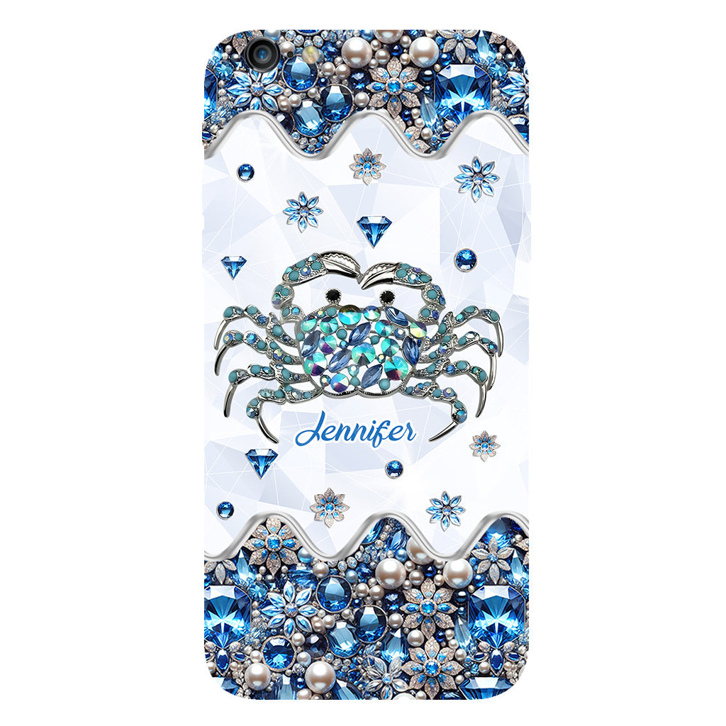 Elegant Blue Crab - Personalized Sea Lover Full Print Phone Case