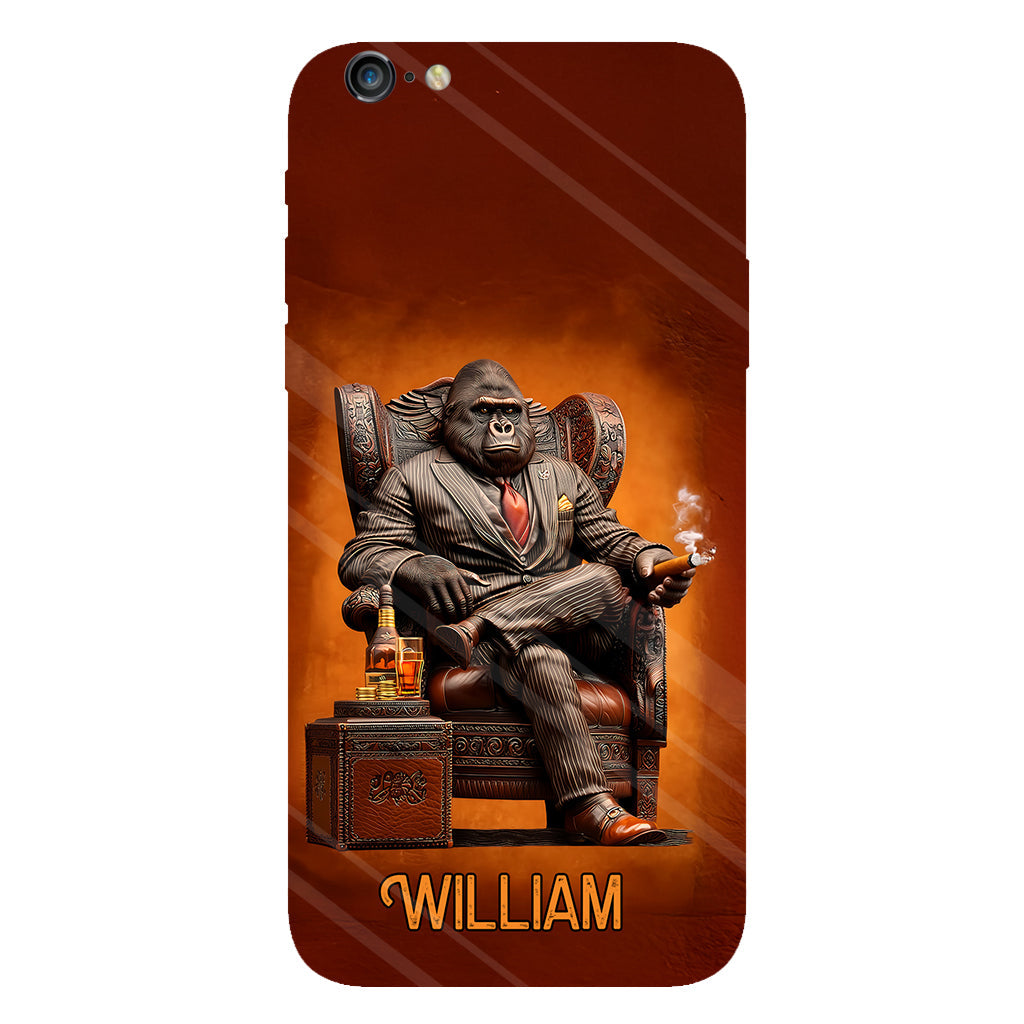 Whiskey & Cigar Gorilla - Personalized Whisky Full Print Phone Case