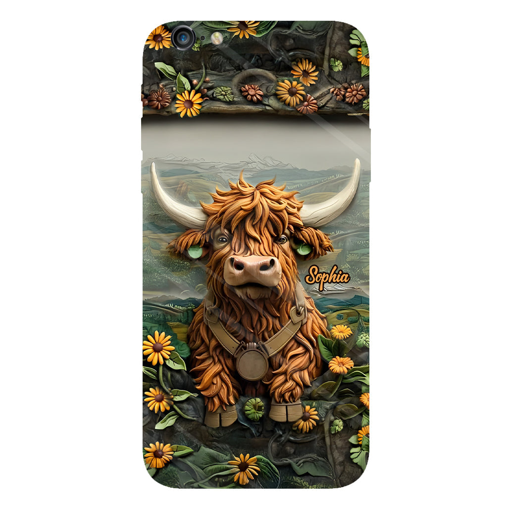 Cute Highland Cow - Personalized Highland Cow Full Print Phone Case