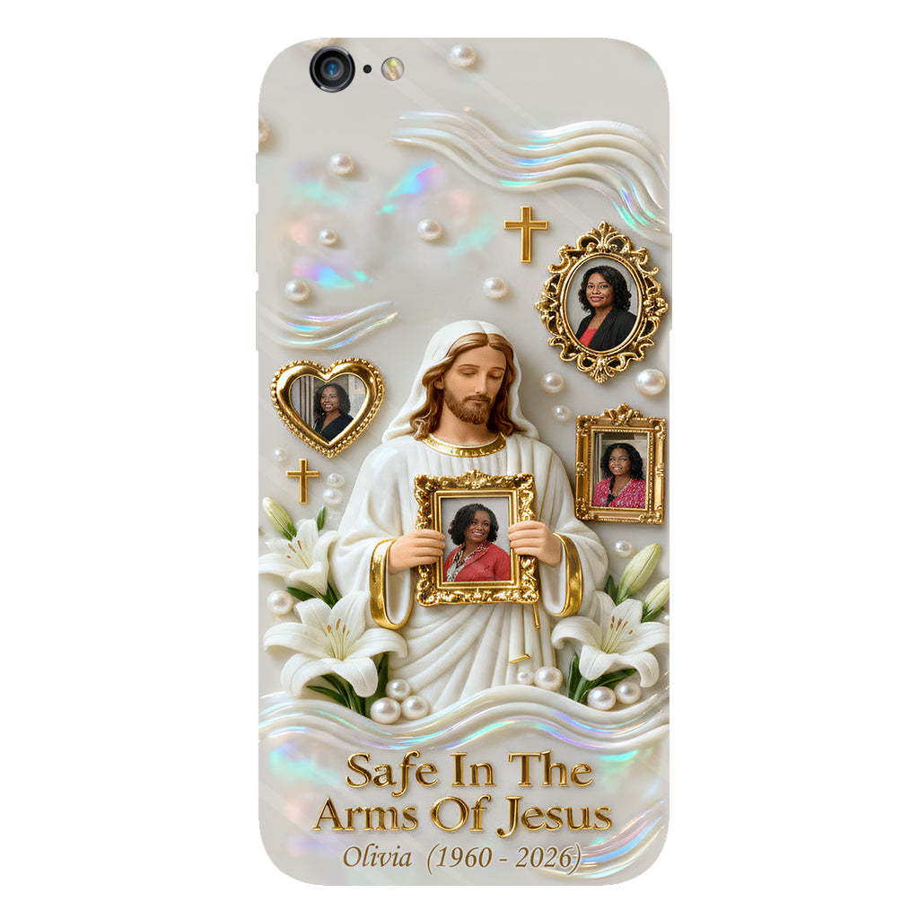 Save In The Arms Of Jesus - Personalized Memorial Full Print Phone Case