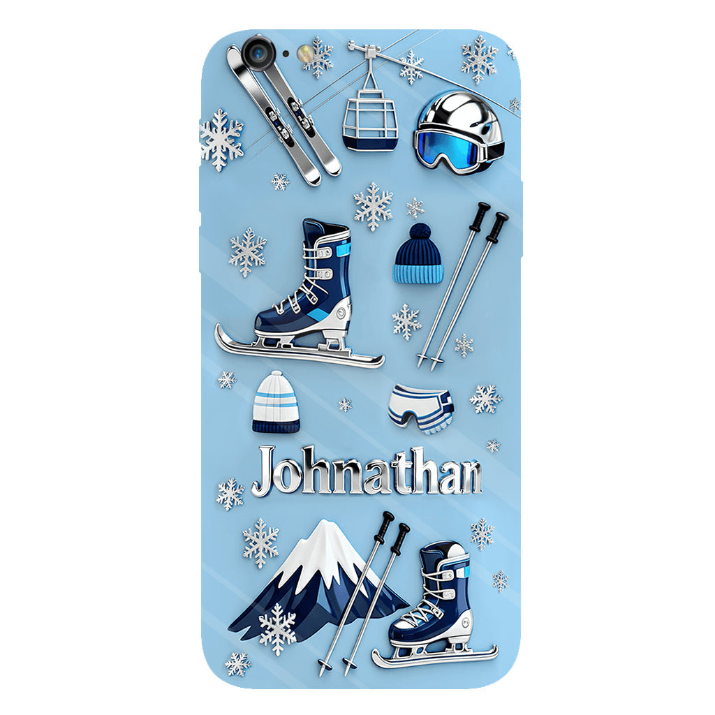 Skiing Makes Me Happy - Personalized Skiing Full Print Phone Case