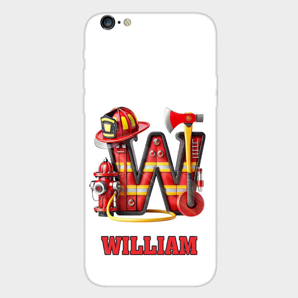 Alphabet Firefighter - Personalized Firefighter Full Print Phone Case