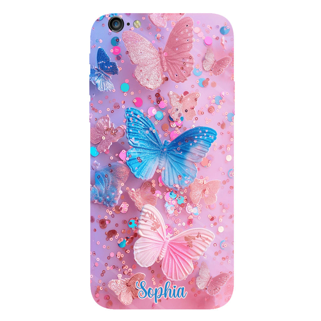 Sparkle Butterflies - Personalized Butterfly Full Print Phone Case