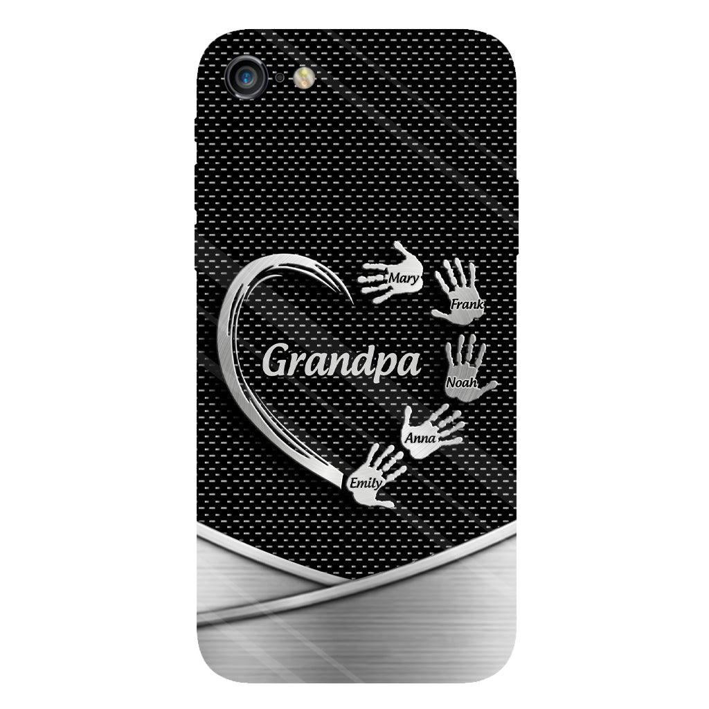 Grandpa Dad Kids Handprints - Personalized Father Full Print Phone Case