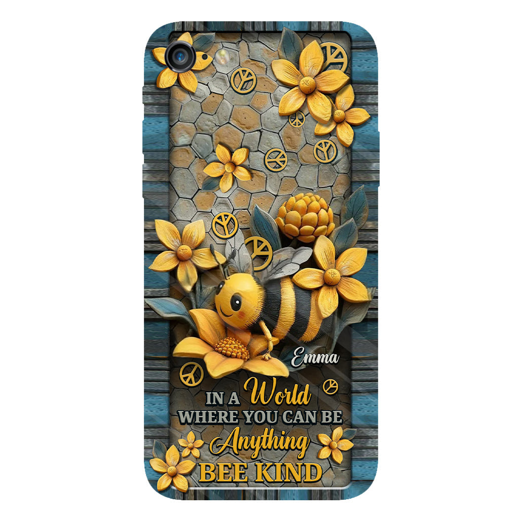 In A World Where You Can Be Anything Be Kind - Personalized Hippie Full Print Phone Case