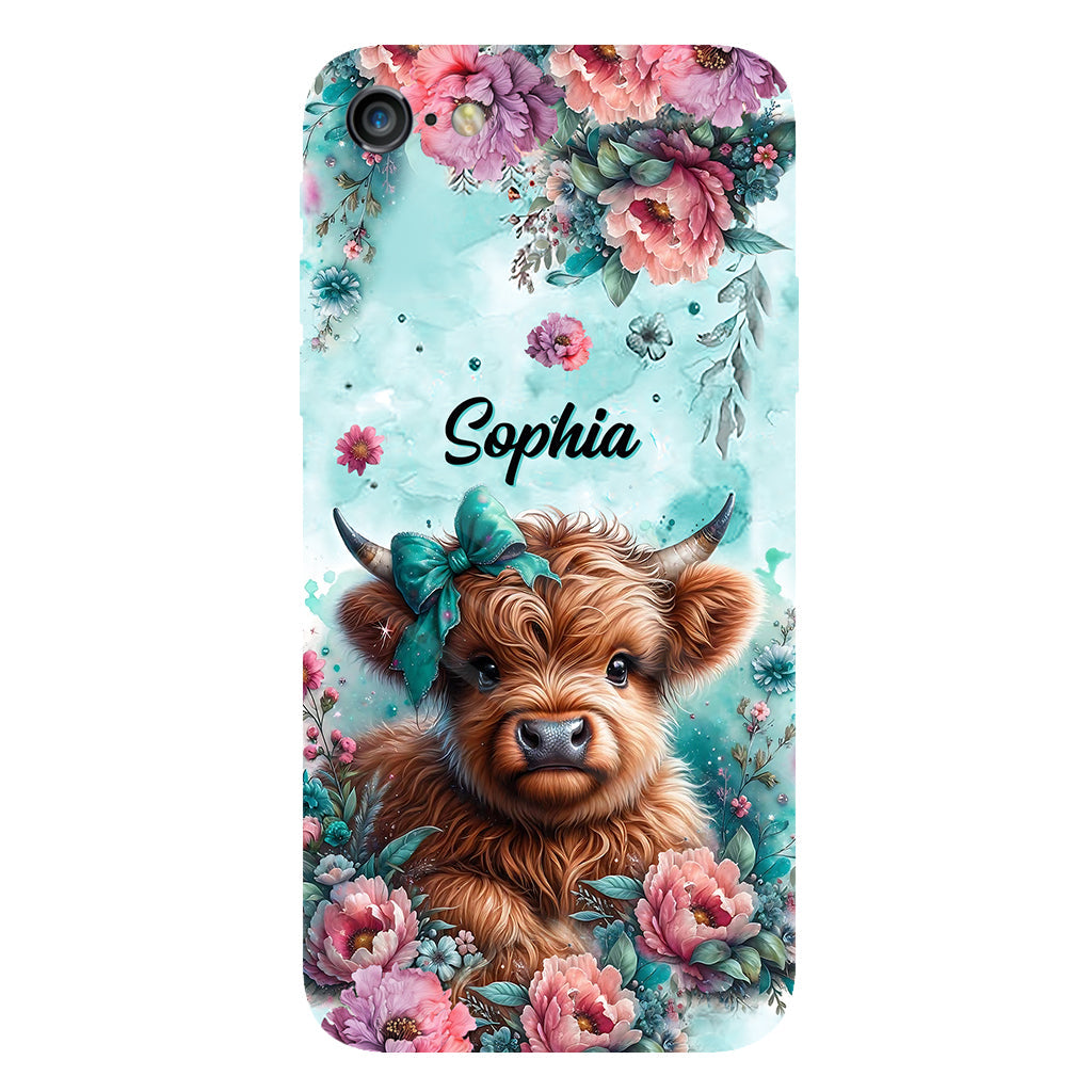 Baby Highland Cow - Personalized Highland Cow Full Print Phone Case
