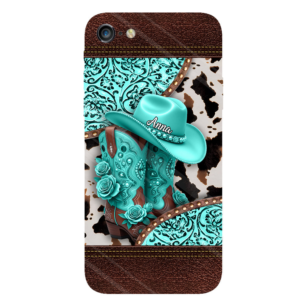 Western Cowgirl Boot - Personalized Cowgirl Full Print Phone Case