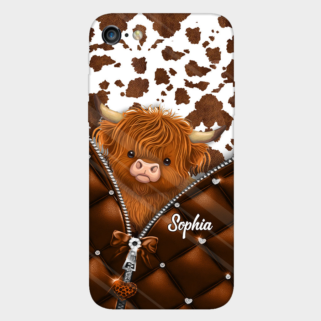 Cute Highland Cow - Personalized Highland Cow Full Print Phone Case