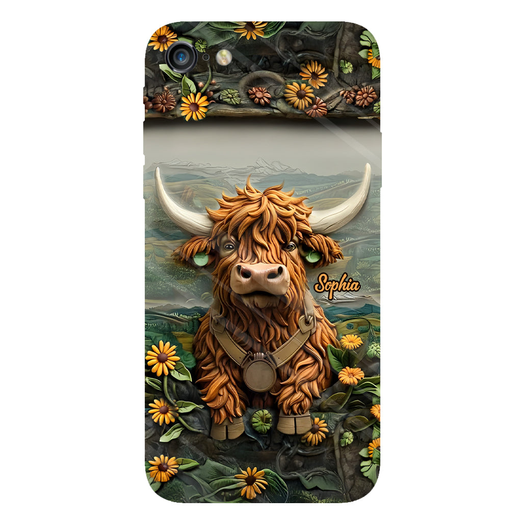Cute Highland Cow - Personalized Highland Cow Full Print Phone Case