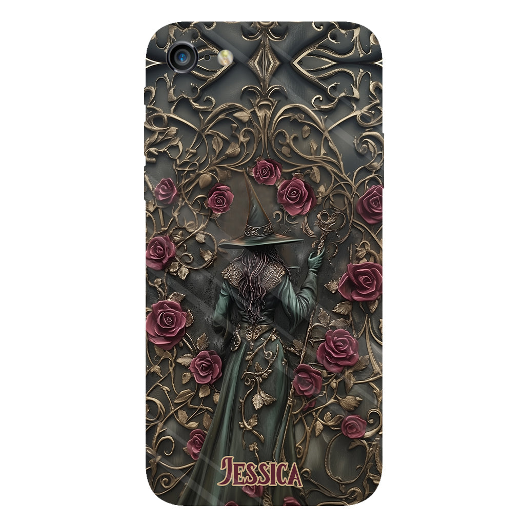 Beautiful Witch And Roses - Personalized Witch Full Print Phone Case