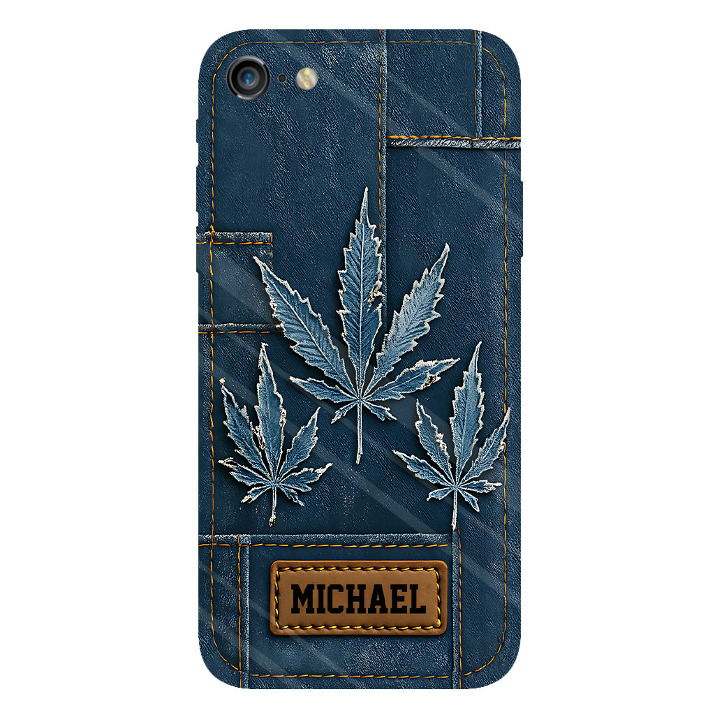 Distressed Denim Marijuanas - Personalized Weed Full Print Phone Case