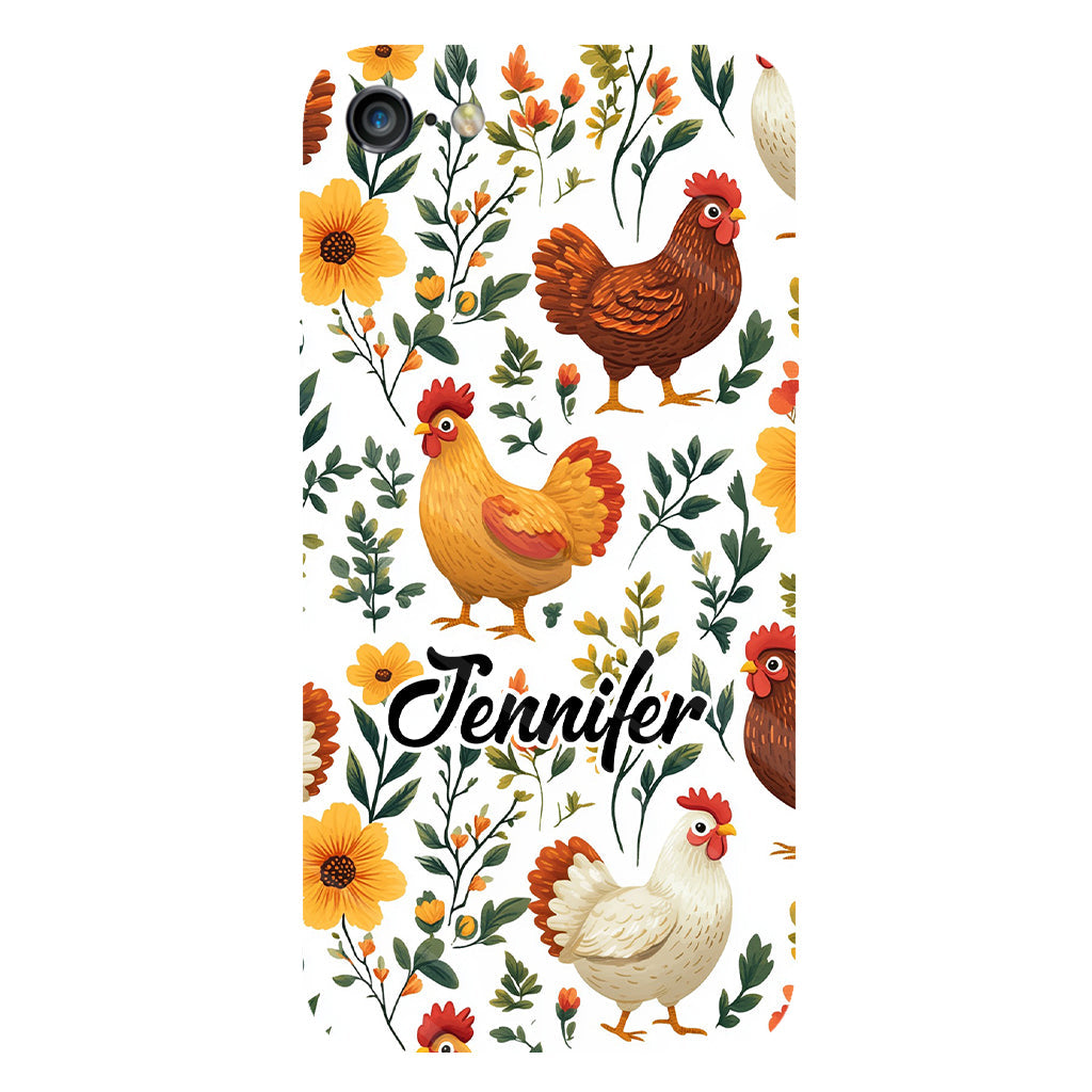 Cute Floral Chickens - Personalized Chicken Full Print Phone Case