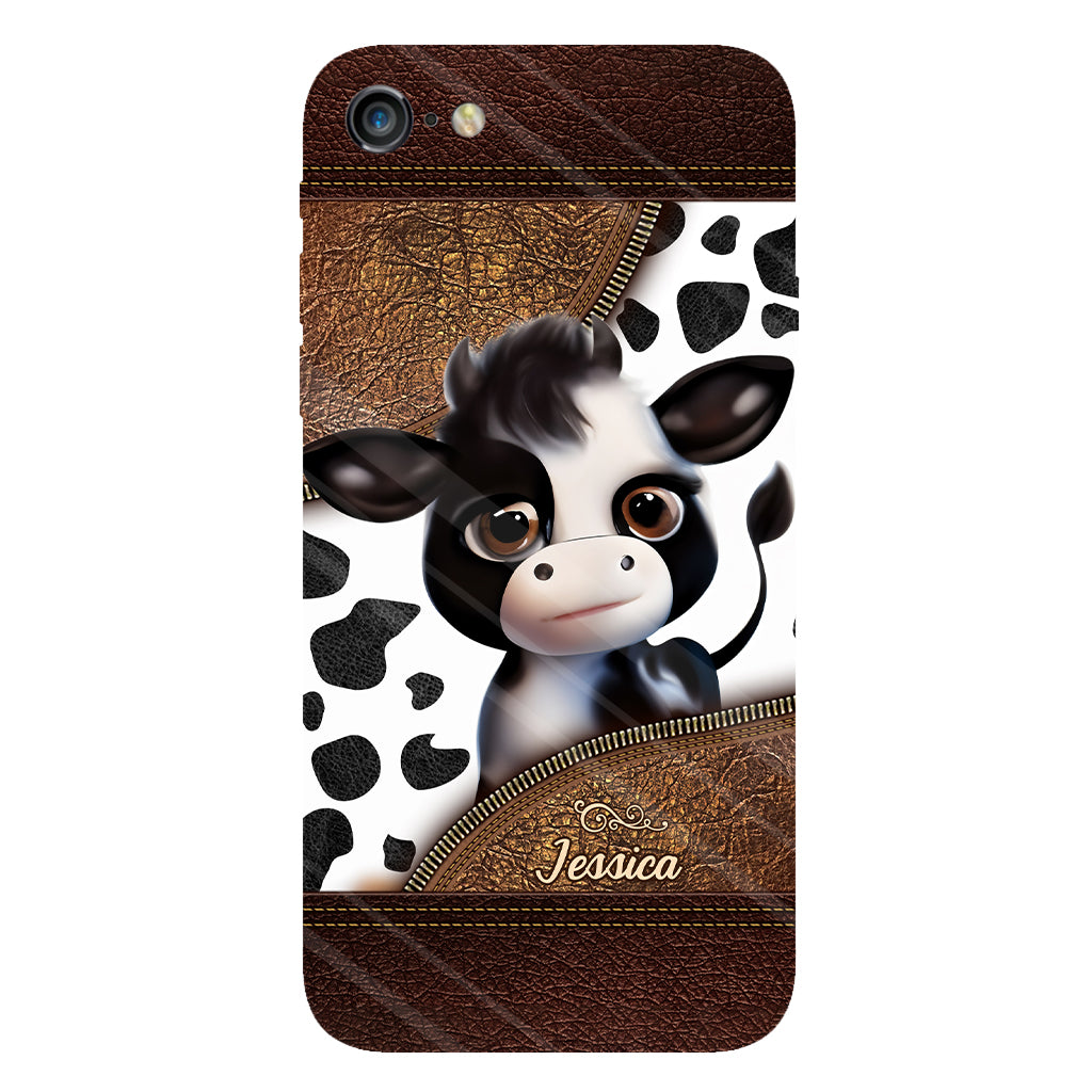 Moody Baby Cow - Personalized Cow Full Print Phone Case