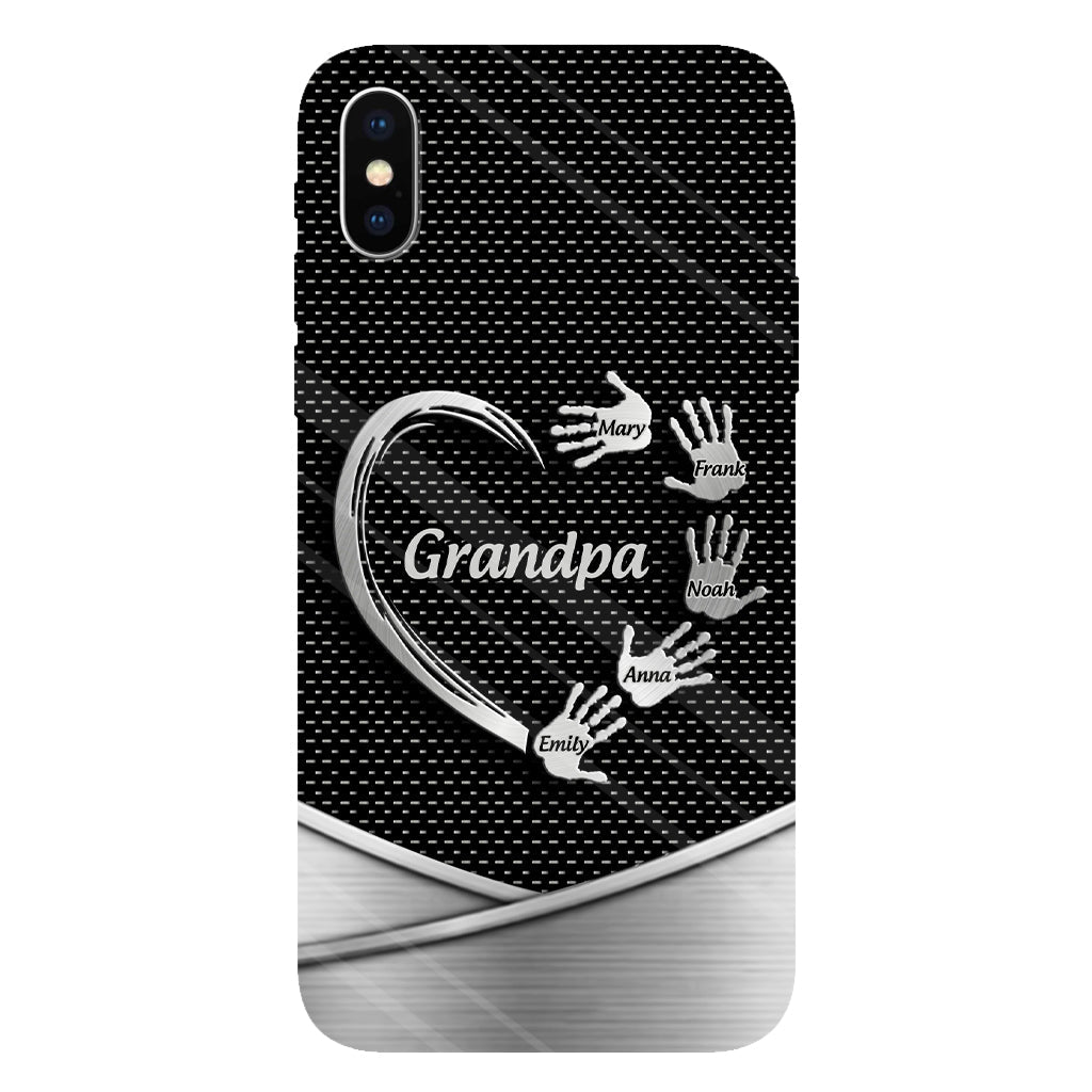 Grandpa Dad Kids Handprints - Personalized Father Full Print Phone Case