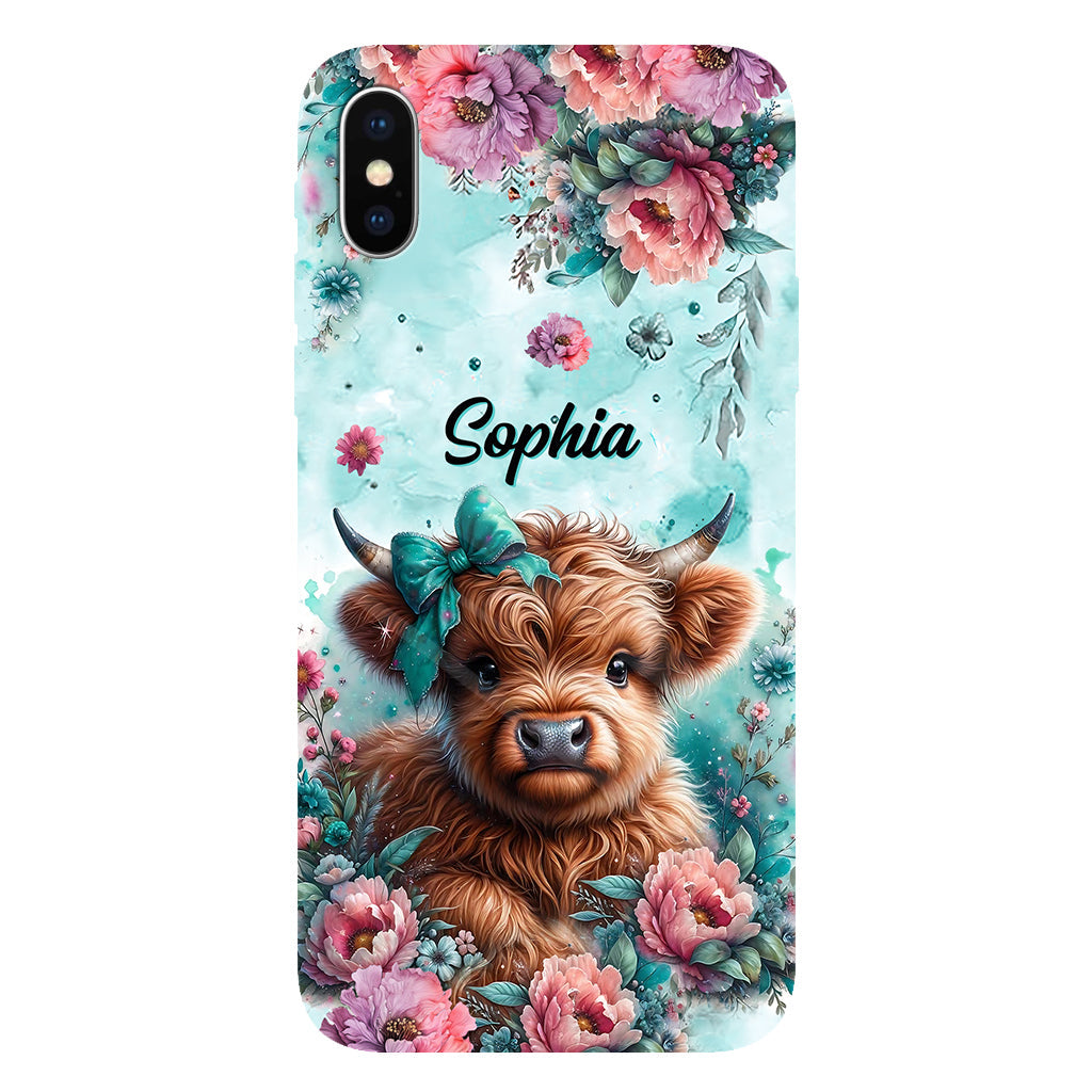Baby Highland Cow - Personalized Highland Cow Full Print Phone Case