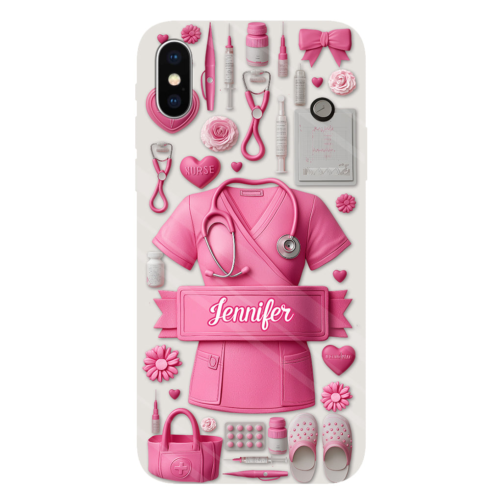 Nursing Is A Work Of Heart - Personalized Nurse Full Print Phone Case