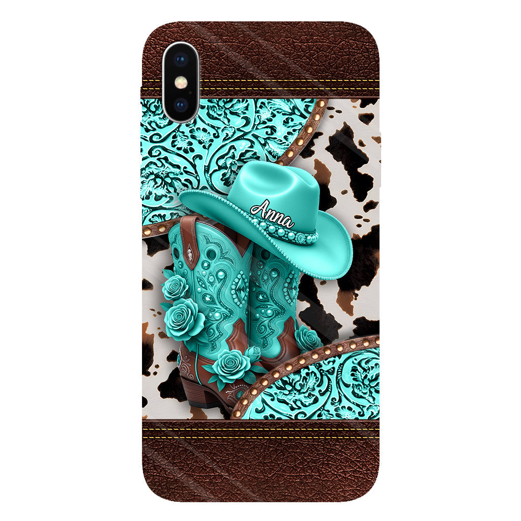 Western Cowgirl Boot - Personalized Cowgirl Full Print Phone Case