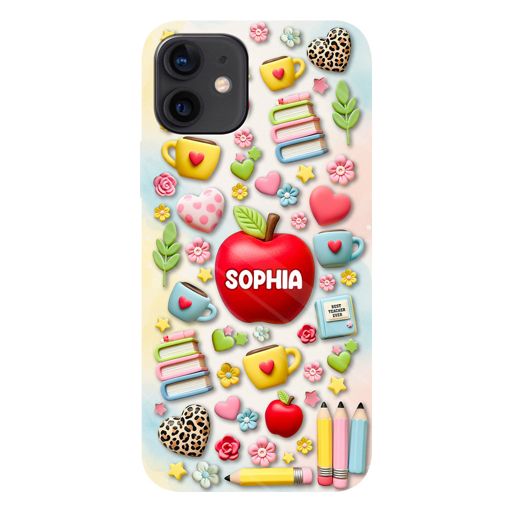 Best Teacher Ever - Personalized Teacher Full Print Phone Case & Phone Grip