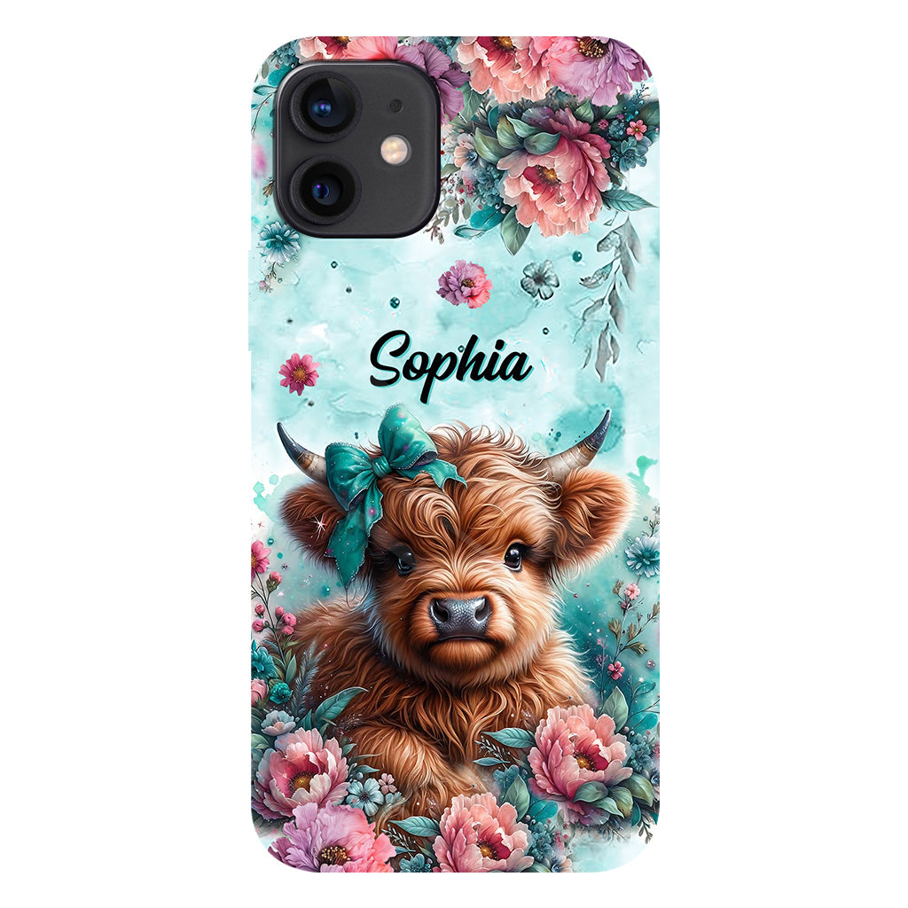 Baby Highland Cow - Personalized Highland Cow Full Print Phone Case