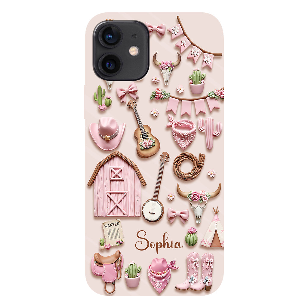 Pink Cowgirl - Personalized Cowgirl Full Print Phone Case