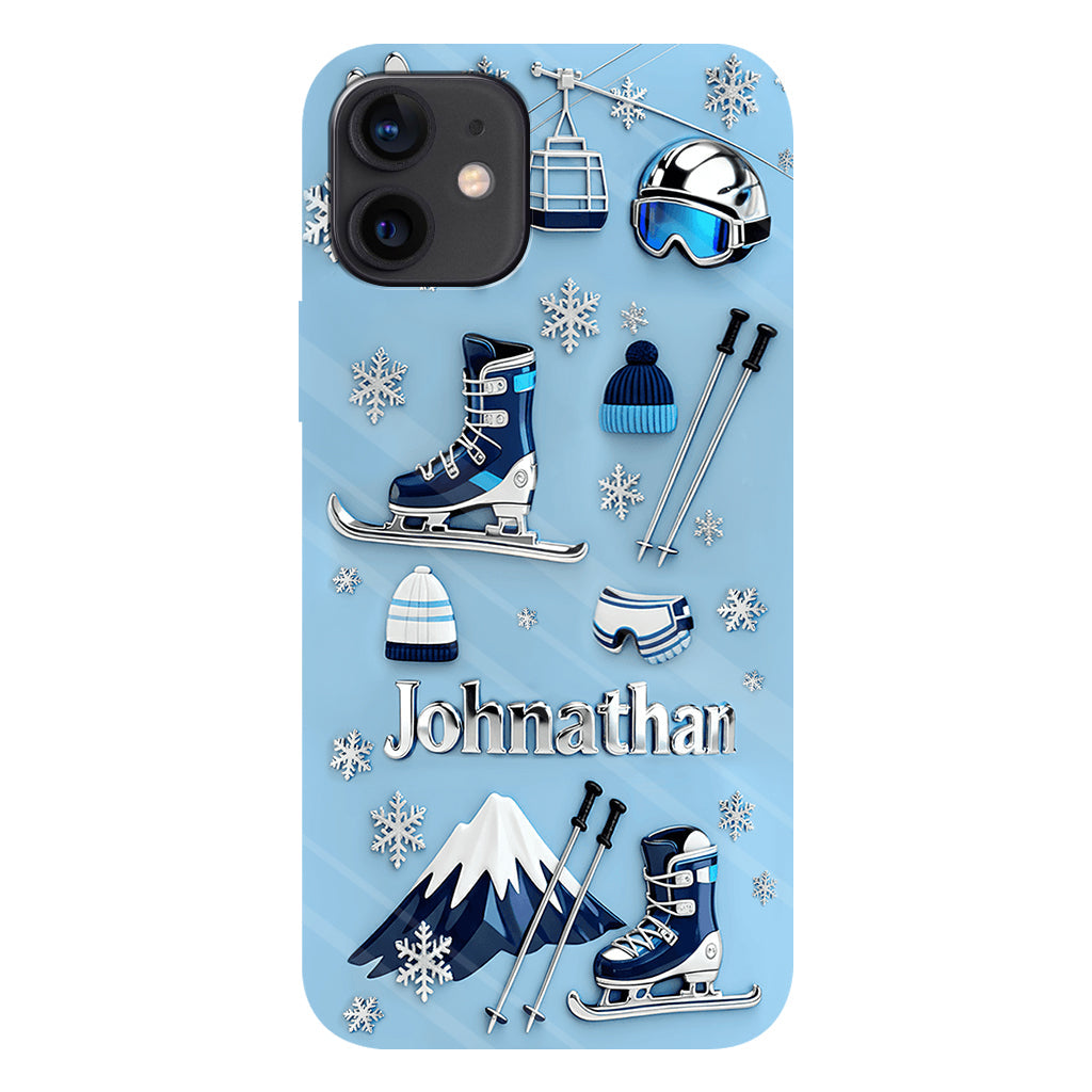 Skiing Makes Me Happy - Personalized Skiing Full Print Phone Case