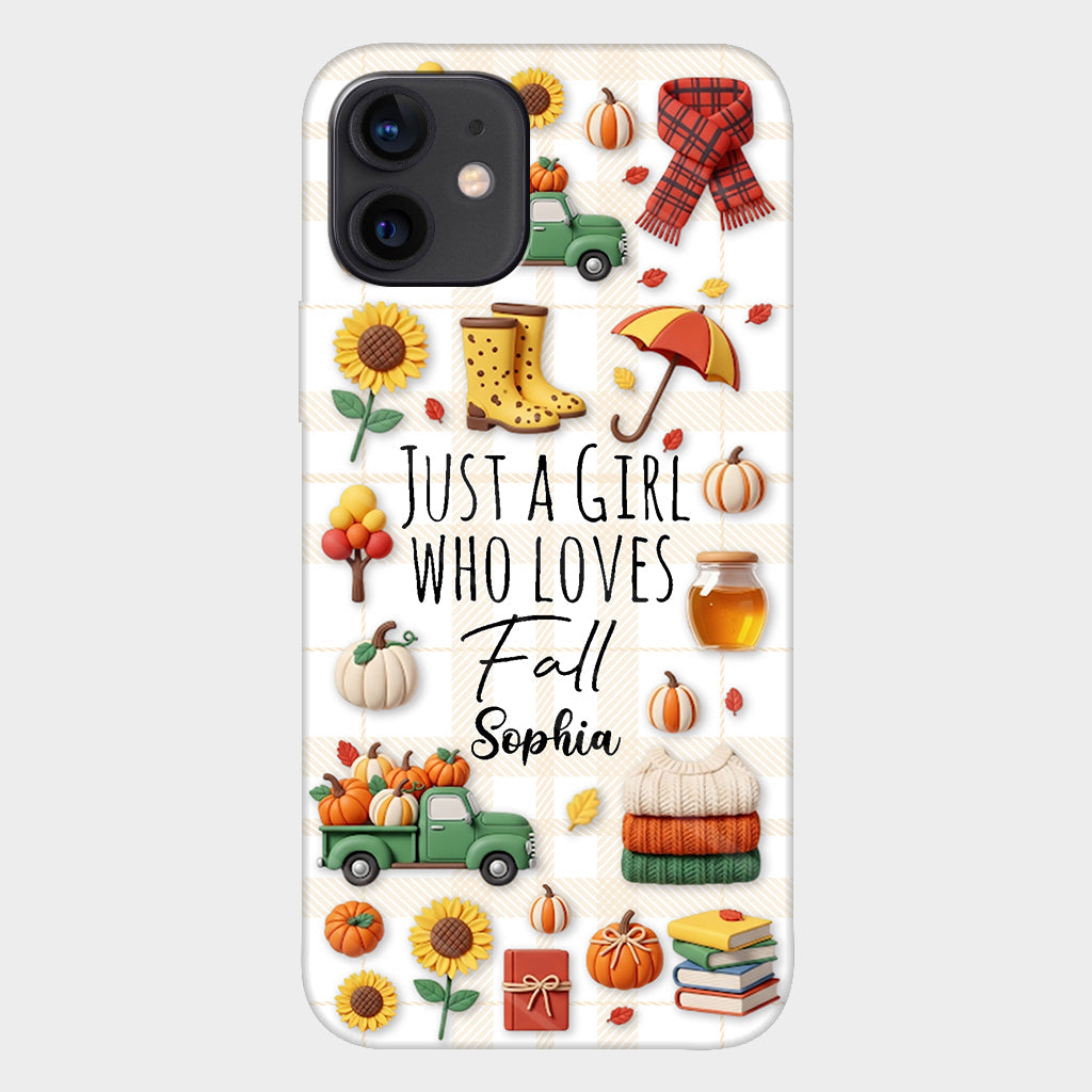 Just A Girl Who Loves Fall - Personalized Autumn Full Print Phone Case