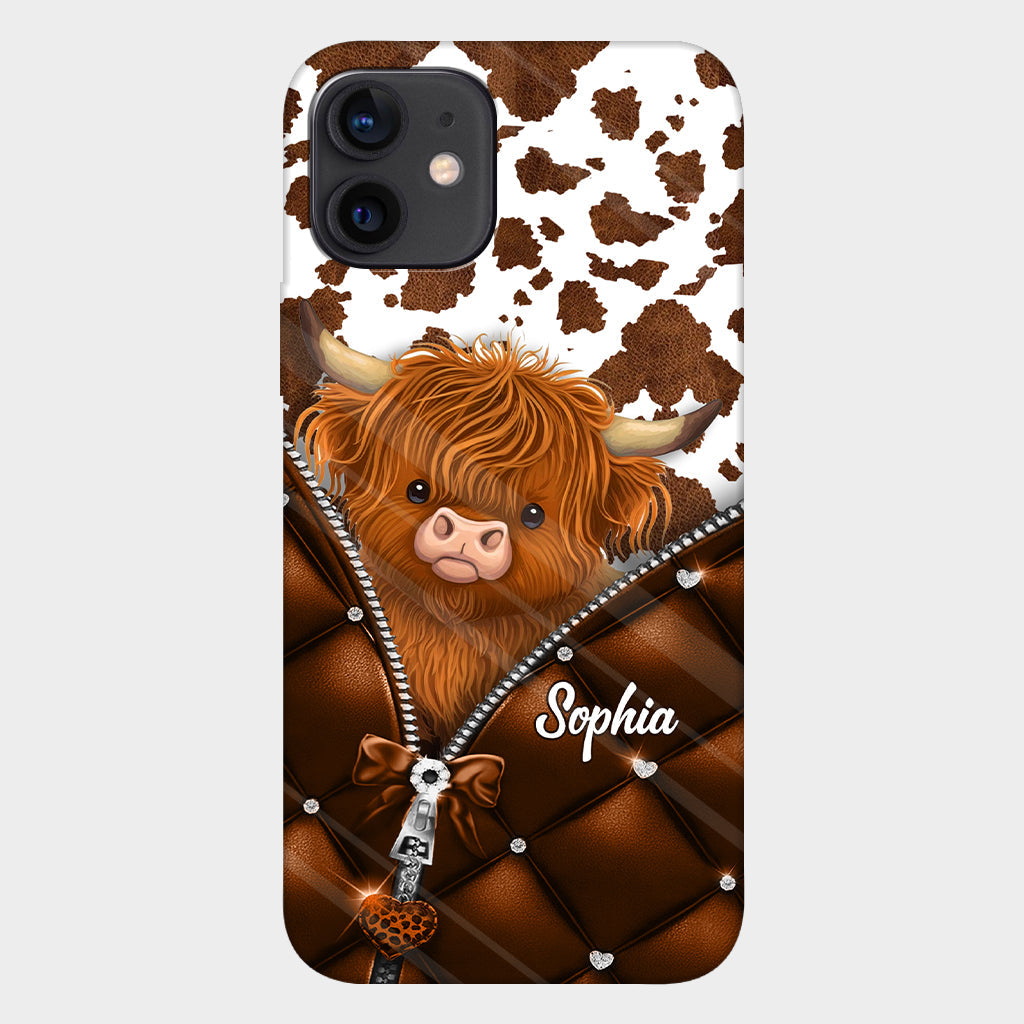Cute Highland Cow - Personalized Highland Cow Full Print Phone Case