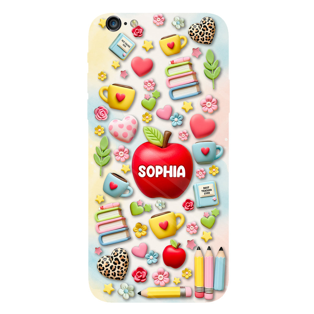 Best Teacher Ever - Personalized Teacher Full Print Phone Case & Phone Grip