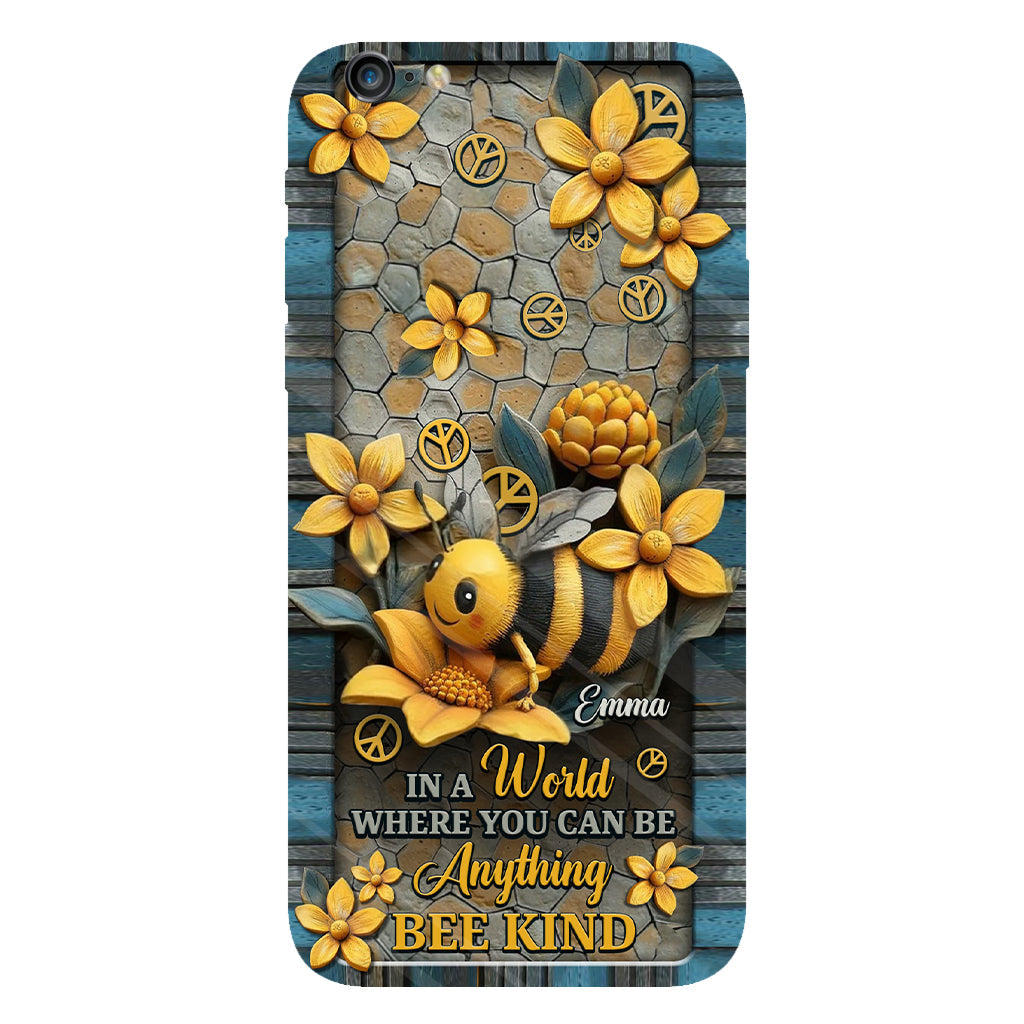 In A World Where You Can Be Anything Be Kind - Personalized Hippie Full Print Phone Case