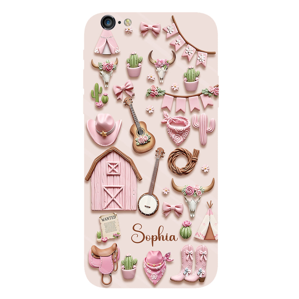 Pink Cowgirl - Personalized Cowgirl Full Print Phone Case