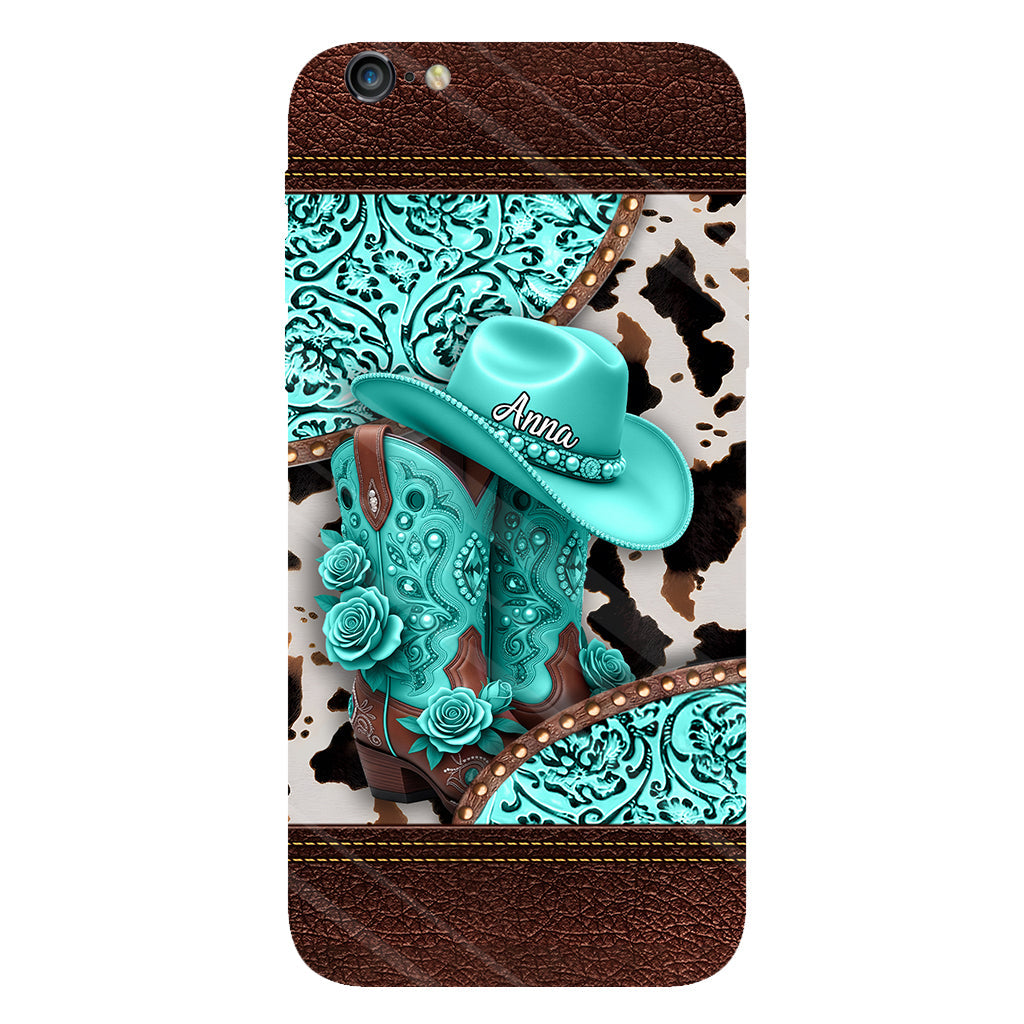 Western Cowgirl Boot - Personalized Cowgirl Full Print Phone Case