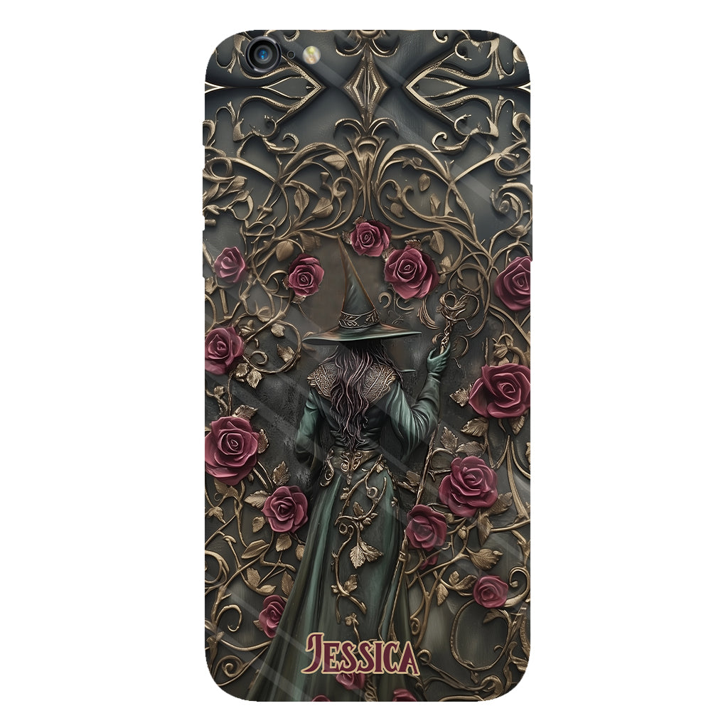 Beautiful Witch And Roses - Personalized Witch Full Print Phone Case