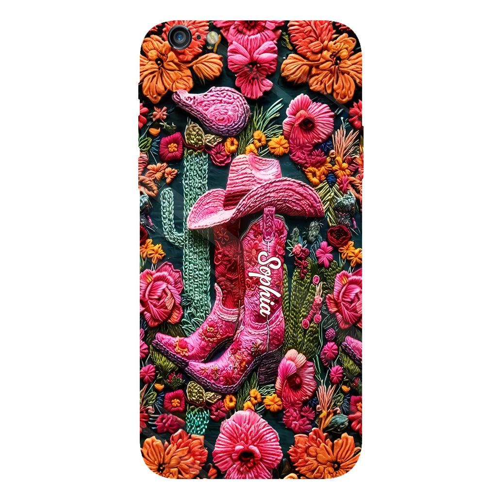 Pink Cowgirl - Personalized Country Girl Full Print Phone Case