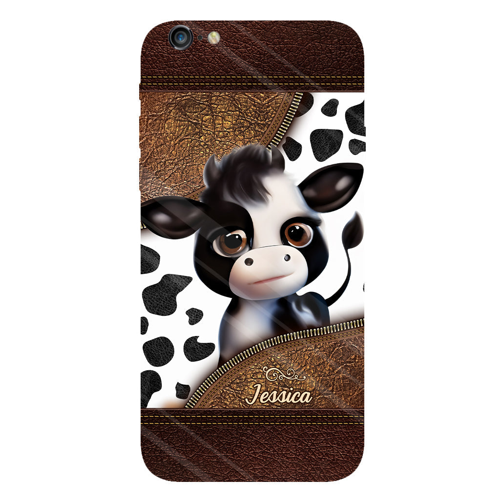 Moody Baby Cow - Personalized Cow Full Print Phone Case