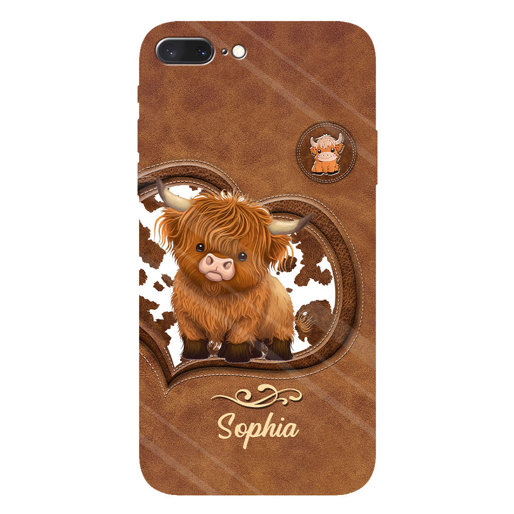 Cute Highland Cow - Personalized Highland Cow Full Print Phone Case