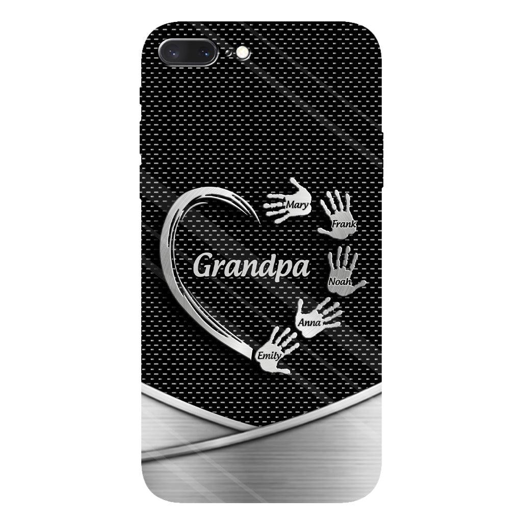 Grandpa Dad Kids Handprints - Personalized Father Full Print Phone Case