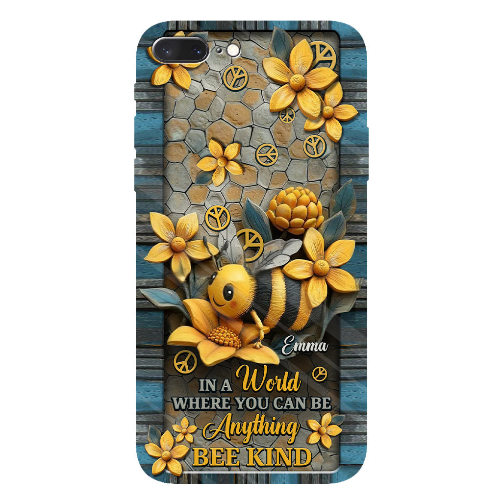 In A World Where You Can Be Anything Be Kind - Personalized Hippie Full Print Phone Case