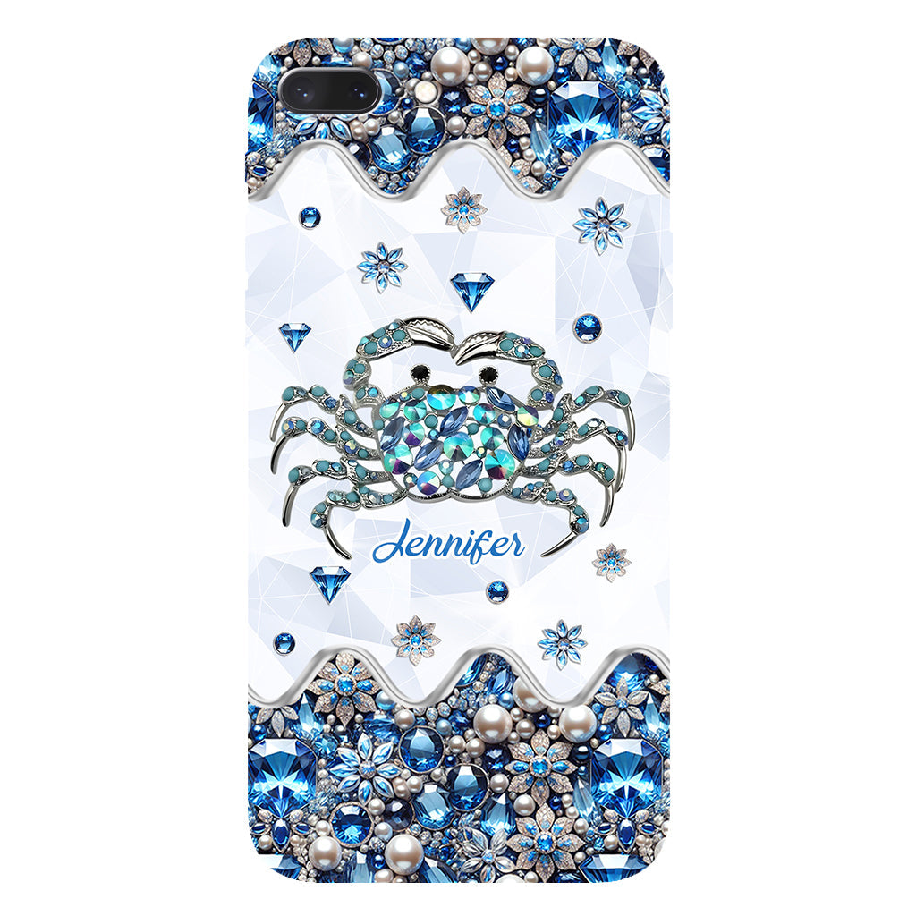 Elegant Blue Crab - Personalized Sea Lover Full Print Phone Case