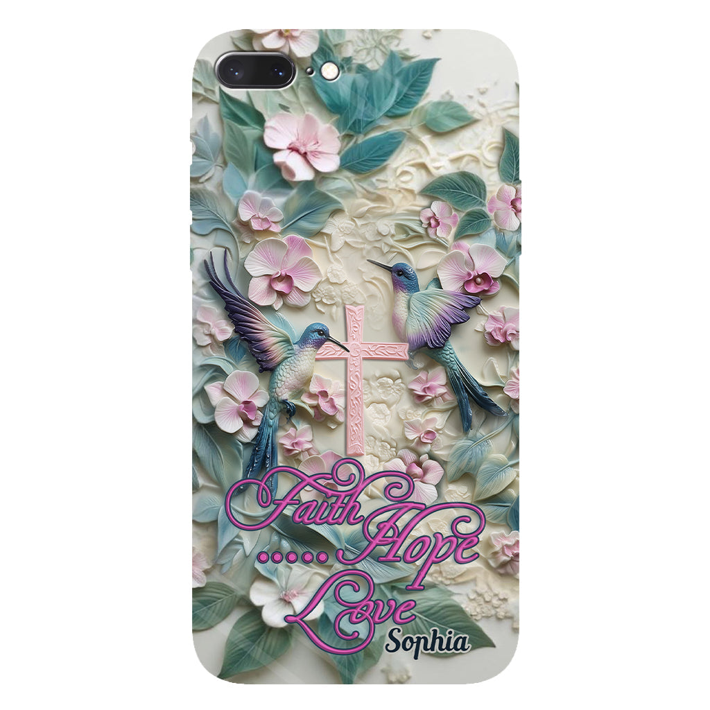 Faith Hope Love - Personalized Hummingbird Full Print Phone Case