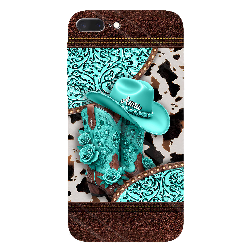 Western Cowgirl Boot - Personalized Cowgirl Full Print Phone Case